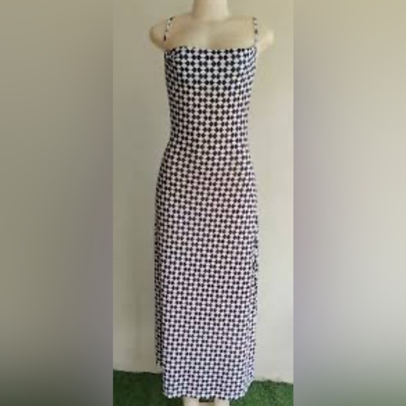 VRG Girl Don't Look Back Black & White Geometric Pattern Dress 10 - Picture 5 of 16